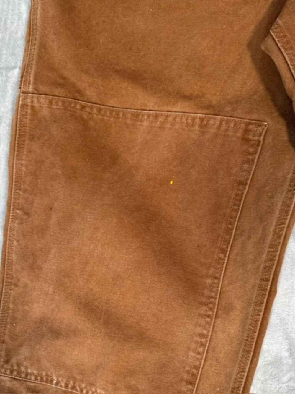 Carhartt R06 BRN Duck Bib Overalls Mens 44x30 Brown Double Knee Workwear - Picture 4 of 15